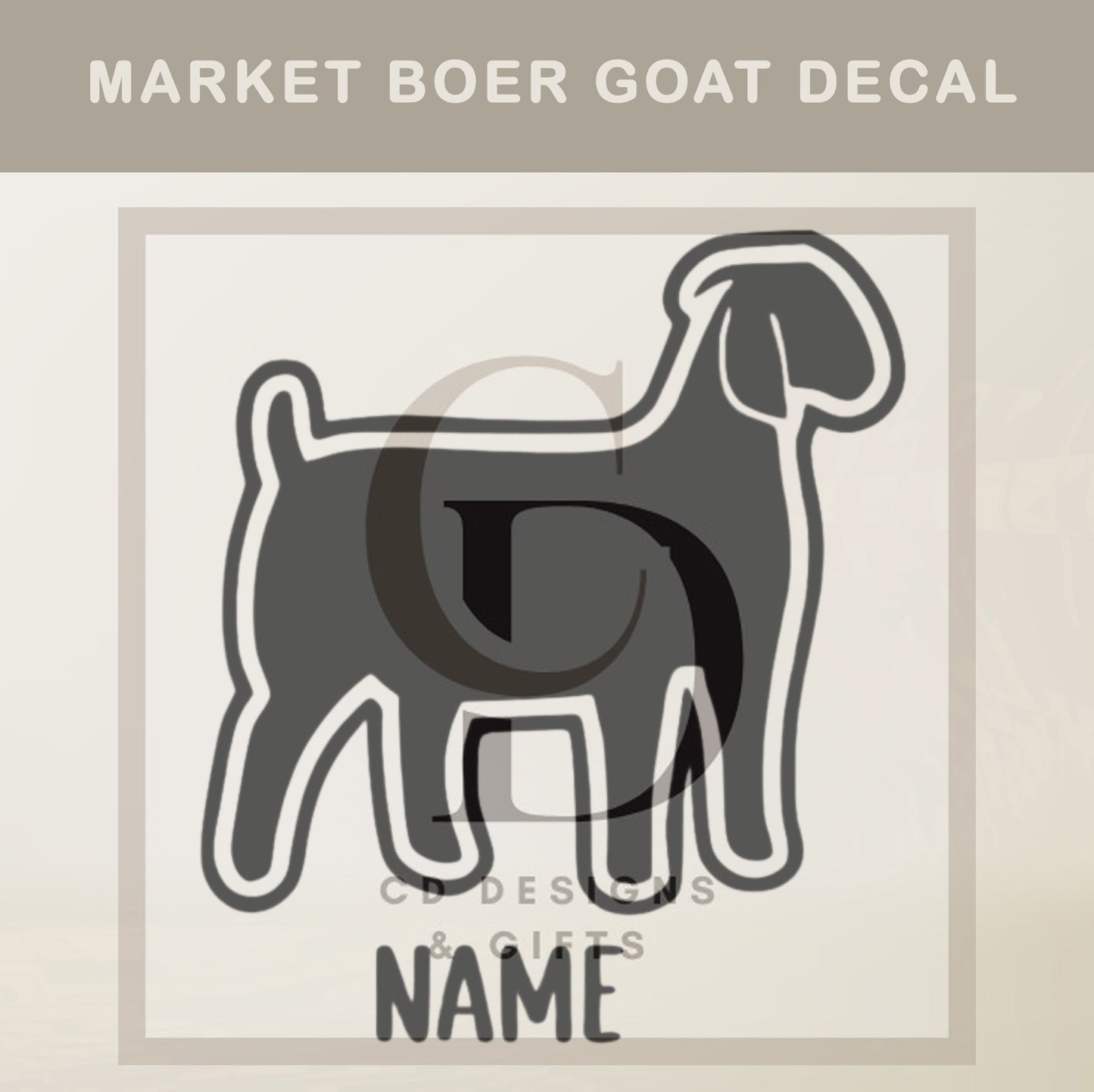 Show Market Goat Vinyl Decal 2: Livestock Car/Box Sticker / Market Goat / Custom Vinyl Decal