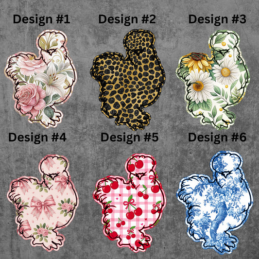 Custom Silkie Chicken Die-Cut Vinyl Stickers