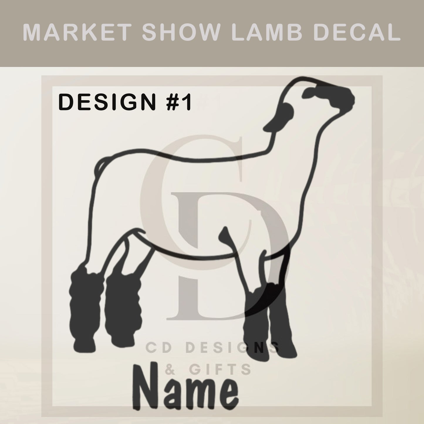 Custom Show Lamb Vinyl Decal: Personalized Car Decal / Market Lamb / custom Vinyl Decal