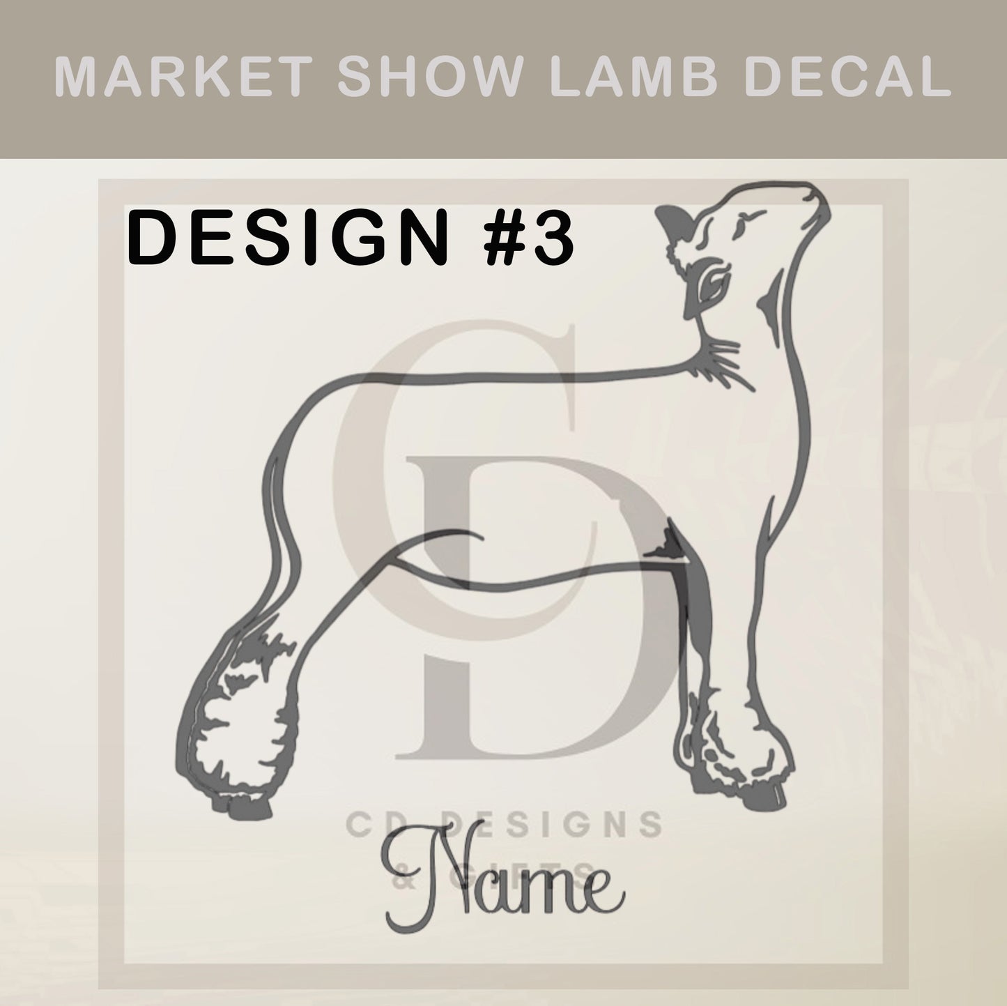 Custom Show Lamb Vinyl Decal: Personalized Car Decal / Market Lamb / custom Vinyl Decal