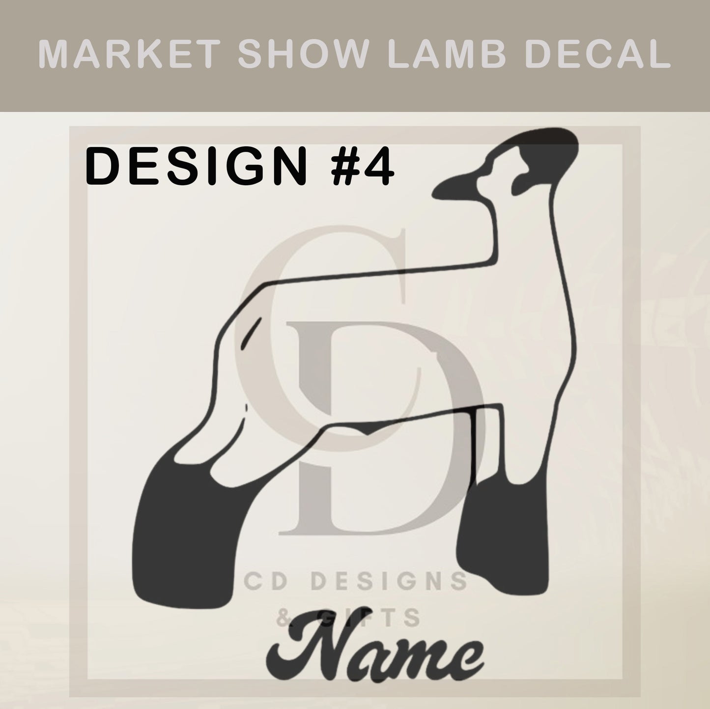 Custom Show Lamb Vinyl Decal: Personalized Car Decal / Market Lamb / custom Vinyl Decal
