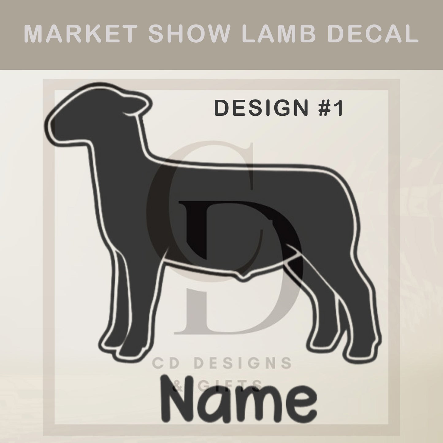 Stock Show Market Lamb 2 Livestock Car Decal, Custom Show Lamb Vinyl Decal: Personalized Car Decal / Market Lamb / custom Vinyl Decal