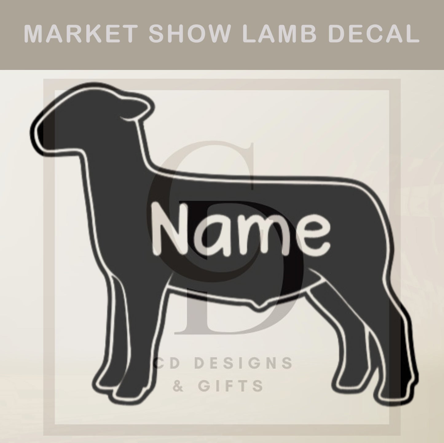 Stock Show Market Lamb 2 Livestock Car Decal, Custom Show Lamb Vinyl Decal: Personalized Car Decal / Market Lamb / custom Vinyl Decal