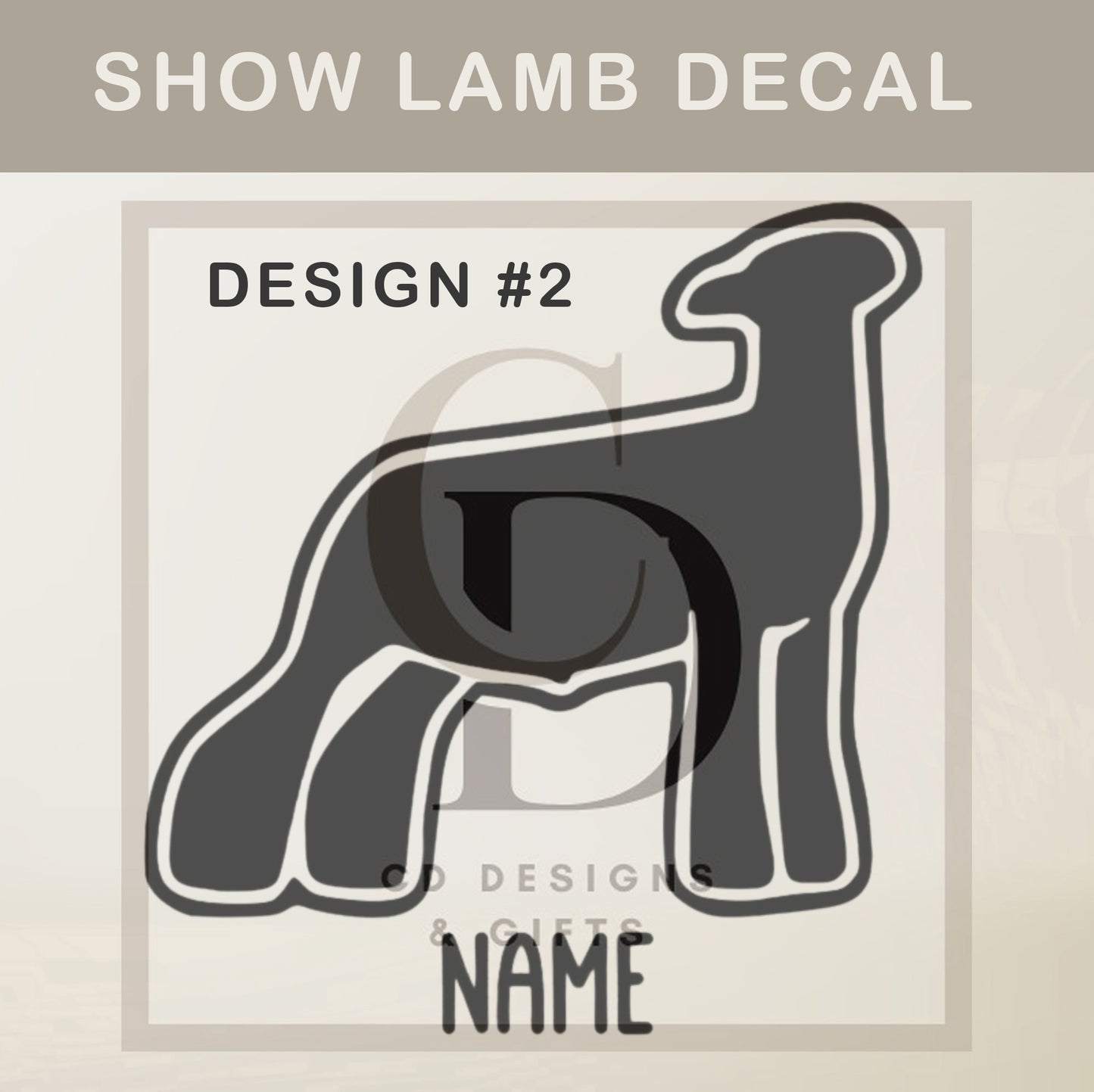 Stock Show Market Lamb 2 Livestock Car Decal, Custom Show Lamb Vinyl Decal: Personalized Car Decal / Market Lamb / custom Vinyl Decal