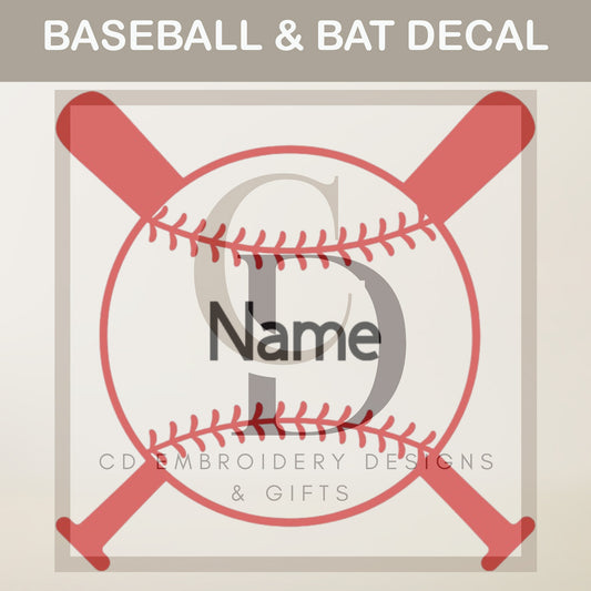 Baseball Decal: Monogram Sports Sticker for Tumbler, Laptop, Car