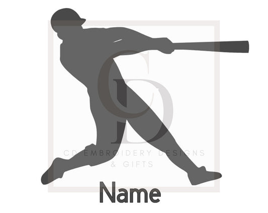 Baseball Batter Vinyl Decal Personalized