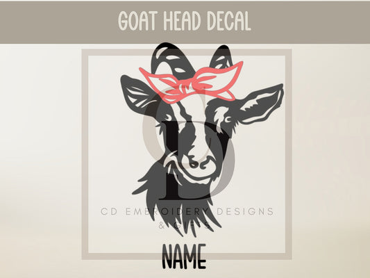 Alpine Goat Head With Bow Custom Vinyl Goat Head Decal | Goat Head Decal With Bow - Custom Car Vinyl Decal | Personalized Custom Vinyl Decal