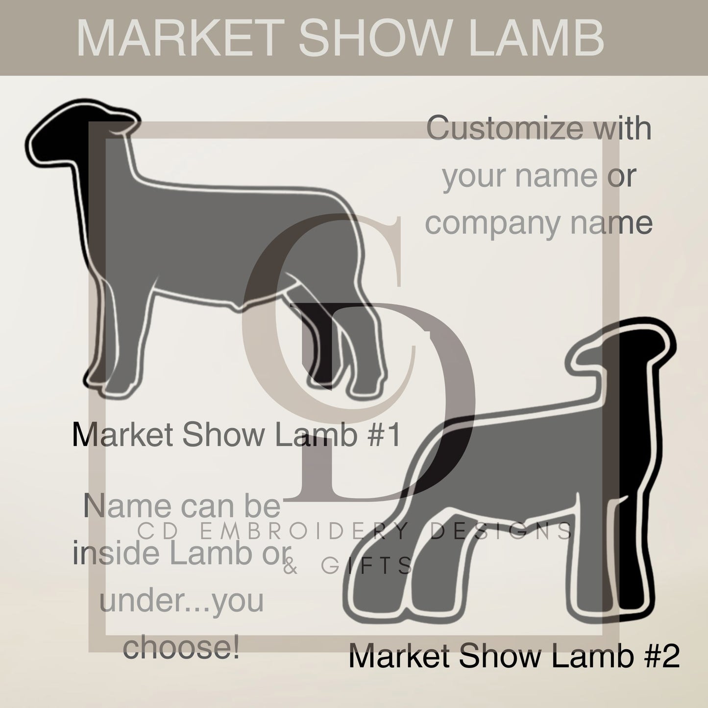 Stock Show Market Lamb 2 Livestock Car Decal, Custom Show Lamb Vinyl Decal: Personalized Car Decal / Market Lamb / custom Vinyl Decal