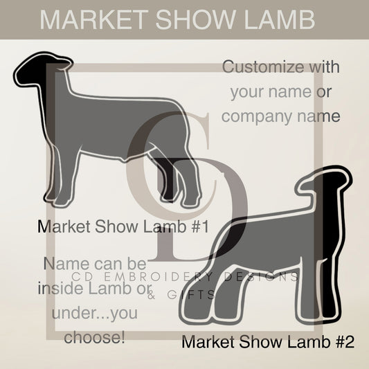 Stock Show Market Lamb 2 Livestock Car Decal, Custom Show Lamb Vinyl Decal: Personalized Car Decal / Market Lamb / custom Vinyl Decal