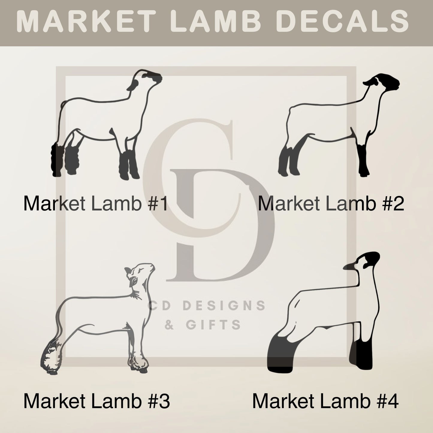 Custom Show Lamb Vinyl Decal: Personalized Car Decal / Market Lamb / custom Vinyl Decal