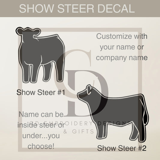 Show Steer Livestock Vinyl Decal: Custom Cow Car Decor / Custom Cattle Sticker
